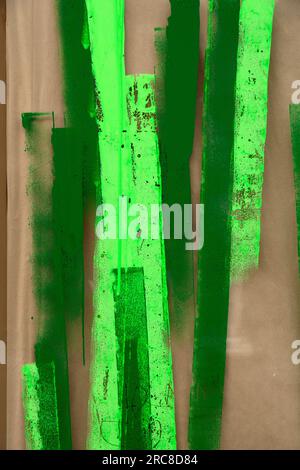 Random brush strokes on glass surface, craft paper on the background, creative abstract design element Stock Photo
