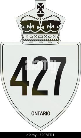 Canadian highway shield of Ontario highway number 427. Stock Photo