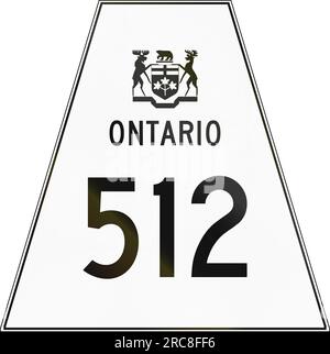 Canadian highway shield of Ontario highway number 512. Stock Photo