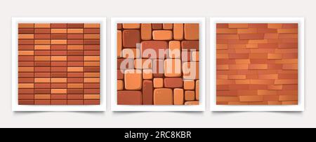 Vector illustration of seamless texture of a cartoon bricks wall art card or background design Stock Vector