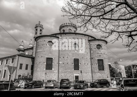 Padua, Italy - April 4, 2022: Madonna Addolorata al Torresino, or Santa Maria del Pianto or Santa Maria del Torresino Roman Catholic parish church loc Stock Photo