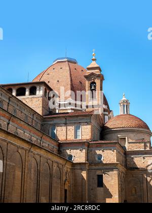 Basilica di San Lorenzo, Basilica of St Lawrence is one of the largest churches of Florence, Italy, situated at the centre of the city’s main market d Stock Photo