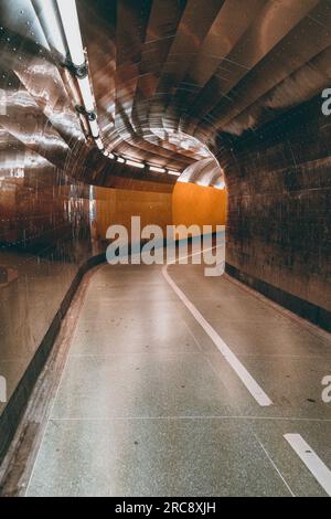 Empty passageway with reflective material Stock Photo