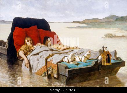 Evariste Vital Luminais, The sons of Clovis II, painting in oil on canvas, 1880 Stock Photo