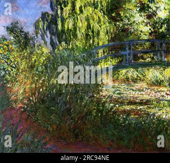 Claude Oscar Monet – The Japanese Bridge (The Water-Lily Pond and Path by the Water) 1900 Stock Photo