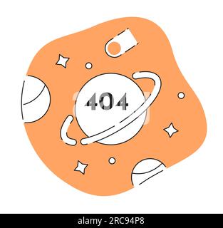 Universe and space exploration black white error 404 flash message Stock Vector