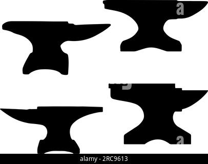 Anvil Silhouette Vector Art on White Background Stock Vector