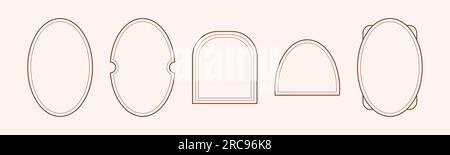 Minimalistic aesthetic y2k frames in Boho colors. Stock Vector