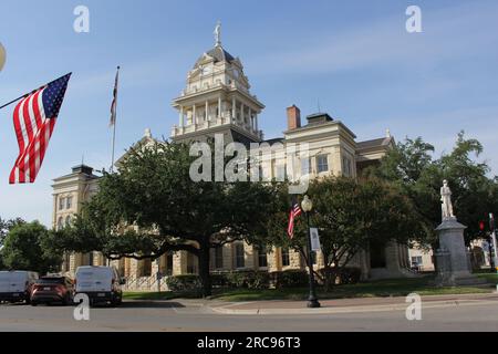 Belton, TX - June 7, 2023: Historic Bell County Courthouse Located in Downtown Belton Texas Stock Photo