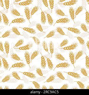 Wheat plant seamless pattern for textile design Stock Vector