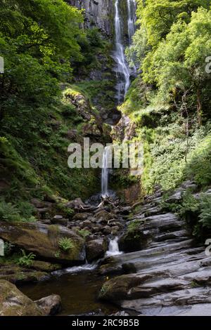 Pistyll Rhaeadr waterfall in Powys Wales Stock Photo