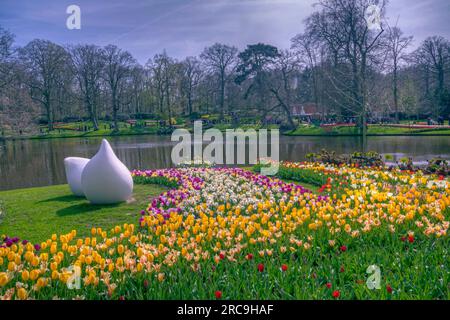 Tulpenblüte im Keukenhof in Lisse, Holland, Europa. Stock Photo