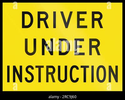 An Australian temporary road sign used in Queensland - Driver Under Instruction Stock Photo