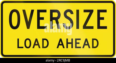 An Australian additional temporary road sign used in Queensland - Oversize load ahead Stock Photo