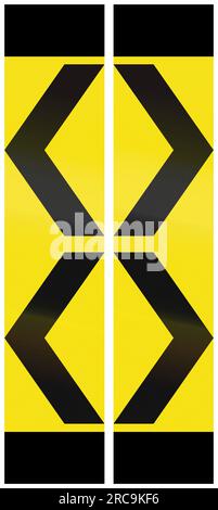 Chevron alignment warning sign Stock Photo - Alamy