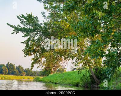 Sunny landscape of Lake Overholser at Oklahoma Stock Photo