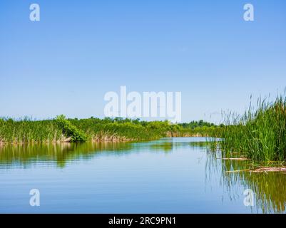 Sunny landscape of Lake Overholser at Oklahoma Stock Photo