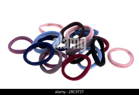 hair rubber bands isolated on white background Stock Photo