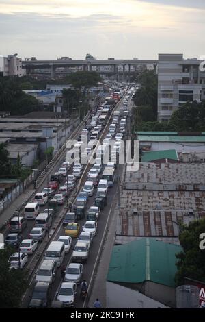 Dhaka Bangladesh 13july2023. traffic jam in dhaka city. this photo was taken tejgoan dhaka Bangladesh. Nazmul Islam/ alamy live news. Stock Photo