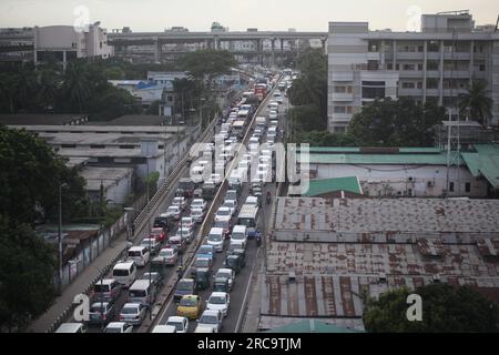 Dhaka Bangladesh 13july2023. traffic jam in dhaka city. this photo was taken tejgoan dhaka Bangladesh. Nazmul Islam/ alamy live news. Stock Photo