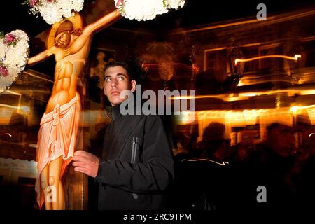 Orthodox Easter, Patmos, Dodecanese Islands, Aegean Islands, Greece Stock Photo