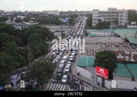 Dhaka Bangladesh 13july2023. traffic jam in dhaka city. this photo was taken tejgoan dhaka Bangladesh. Nazmul Islam/ alamy live news. Stock Photo