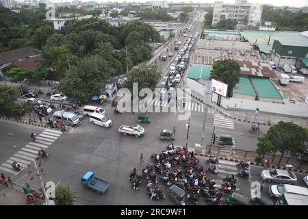 Dhaka Bangladesh 13july2023. traffic jam in dhaka city. this photo was taken tejgoan dhaka Bangladesh. Nazmul Islam/ alamy live news. Stock Photo