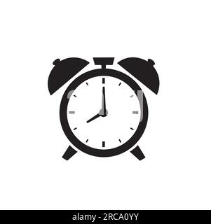 An analogic alarm clock on a white background with copy space Stock Vector