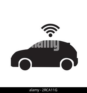 A self driving car on a white background with copy space Stock Vector