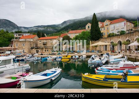 The waterfront harbour area in Bol town on Brac Island, Croatia Stock Photo