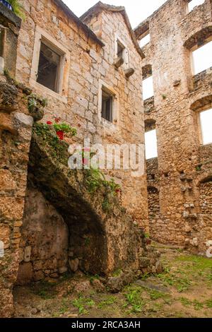 'House Within a House', or Kuca U Kuci, Bol, Brac, Croatia. This is the inner house. In 19th century, a newer house was built around an existing house Stock Photo