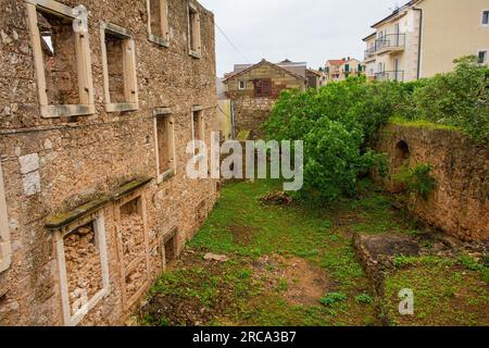 'House Within a House', or Kuca U Kuci, Bol, Brac, Croatia. This is the outer house. In 19th century, a newer house was built around an existing house Stock Photo