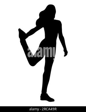 Fit Women Doing Exercise Cartoon Vector Illustration Graphic