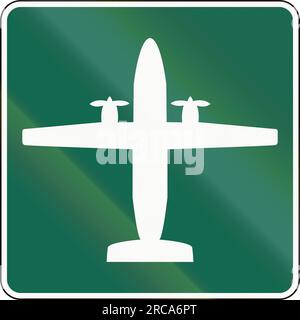 Secondary airport road guide sign in Canada. This sign is used in ...