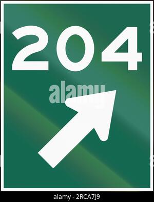 Guide road sign in Ontario, Canada - Highway Exit Stock Photo