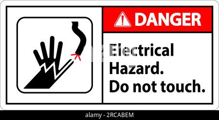 Danger Sign Electrical Hazard. Do Not Touch Stock Vector