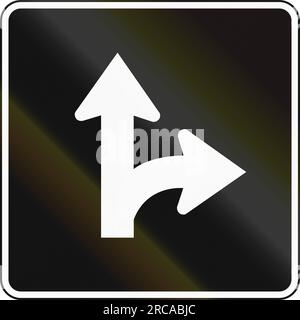 Lane management sign in Canada - Two lanes straight and right. This ...