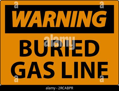 Warning Gas Line Warning Sign buried gas line On White Background Stock Vector Image ...