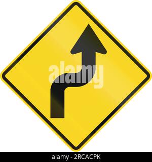Canadian road warning sign - Reverse curve. This sign is used in ...