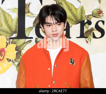 Seoul, South Korea. 13th July, 2023. South Korean figure skater Cha Jun-hwan, attends a photocall for the Dior Tears Collection Pop-Up Store event in Seoul, South Korea on July 13, 2023. (Photo by: Lee Young-ho/Sipa USA) Credit: Sipa USA/Alamy Live News Stock Photo