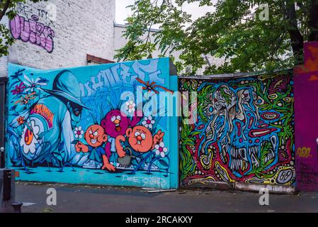 Street art in the popular 13th arrondissement, Paris, France Stock Photo