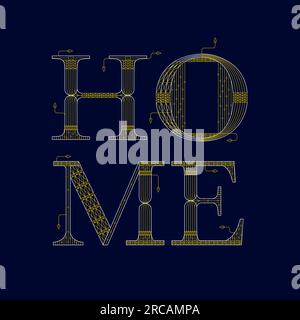 Blue Home Artdeco Stock Vector