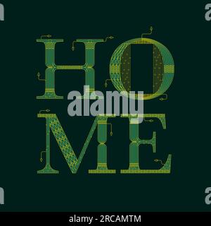 Green Home Artdeco Stock Vector