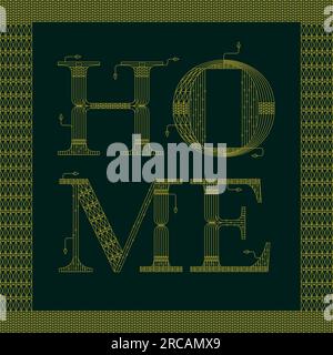 Green Home Artdeco Concept Stock Vector