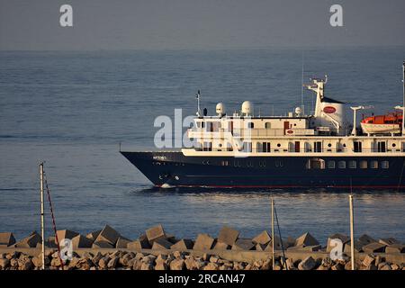 Marseille, France. 12th July, 2023. The passenger ship Artemis arrives at the French Mediterranean port of Marseille. (Photo by Gerard Bottino/SOPA Images/Sipa USA) Credit: Sipa USA/Alamy Live News Stock Photo