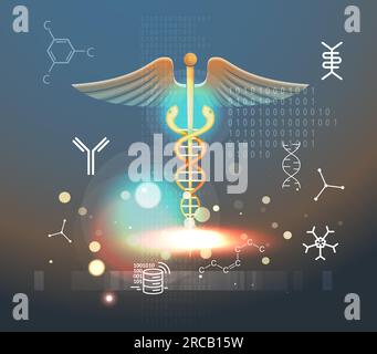 Genomics and Personalized Medicine with Artificial Intelligence, Statistics and Machine Learning - Stock Illustration as EPS 10 File Stock Vector
