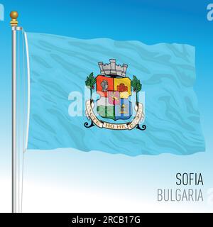 Sofia city official flag, Bulgaria, european country, vector illustration Stock Vector