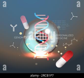 Genomics and Personalized Medicine Trends - Stock Illustration as EPS 10 File Stock Vector