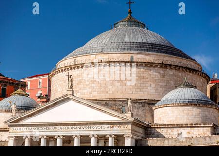 Piazza del Plabiscito, named after the plebiscite taken on October 21, 1860, that brought Naples into the unified Kingdom of Italy. Stock Photo