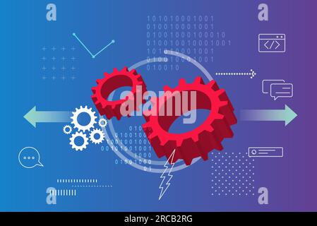Abstract Development Process - Gears - Illustration as EPS 10 File Stock Vector